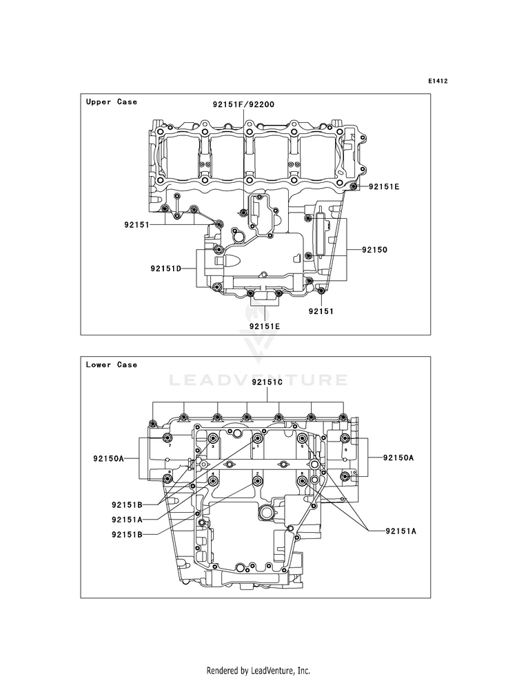 Crankcase Bolt Pattern Schematic