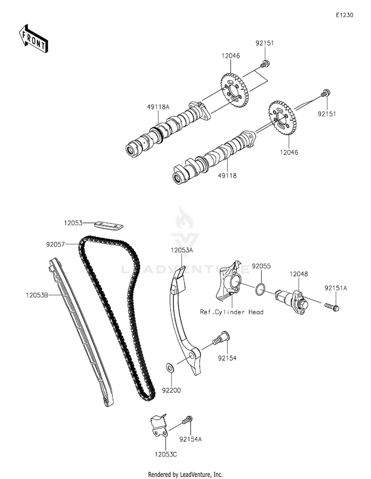 Camshaft(S)/Tensioner Schematic