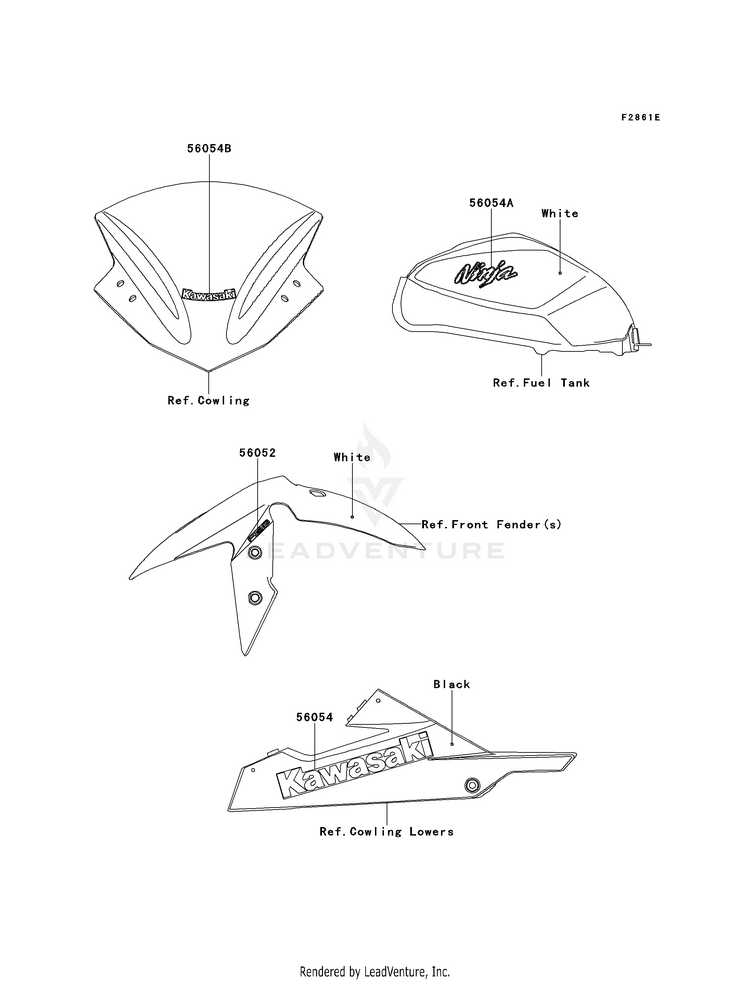 Decals (White)(Bef)(Cn) EX300BEF Ninja 300 ABS (2014) Schematic