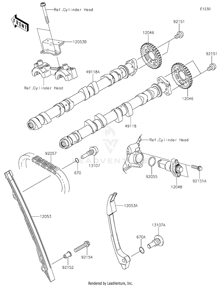 Camshaft(S)/Tensioner Schematic