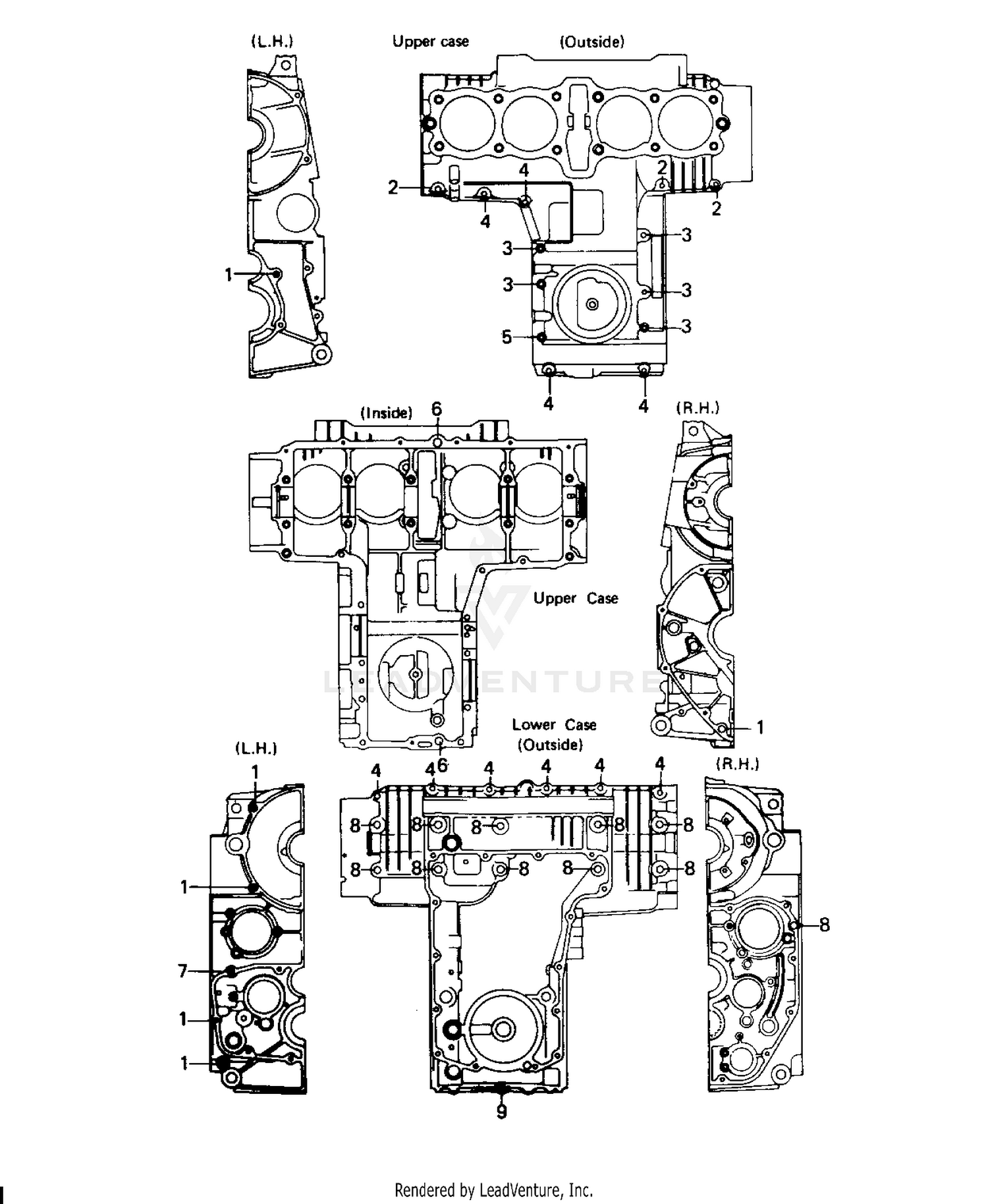 CRANKCASE BOLT & STUD PATTERN