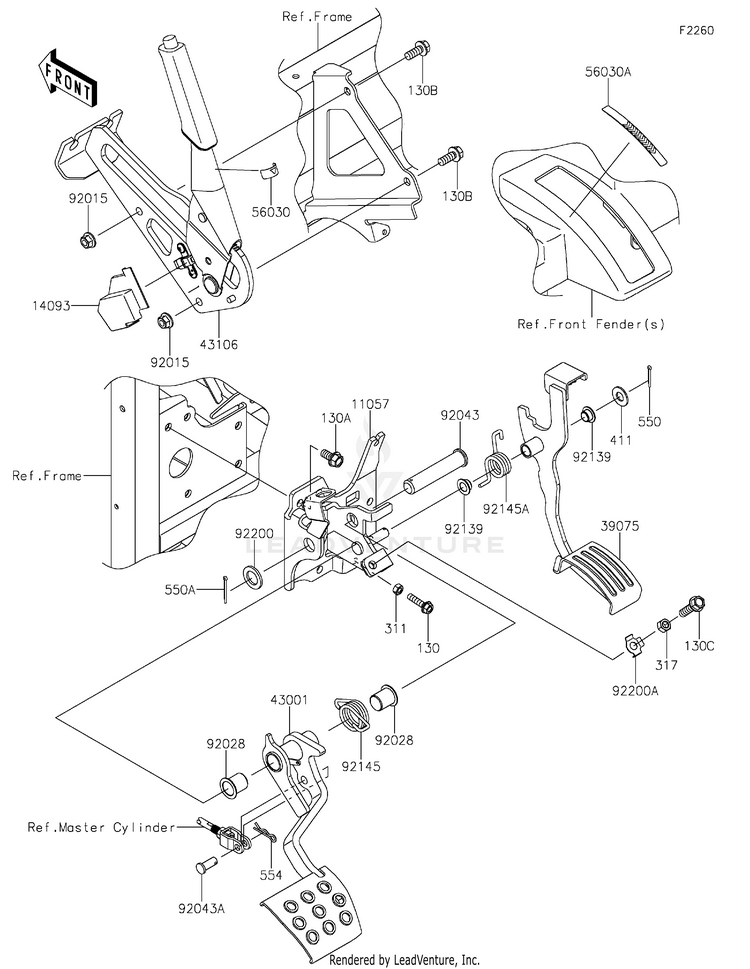 Brake Pedal/Throttle Lever Schematic