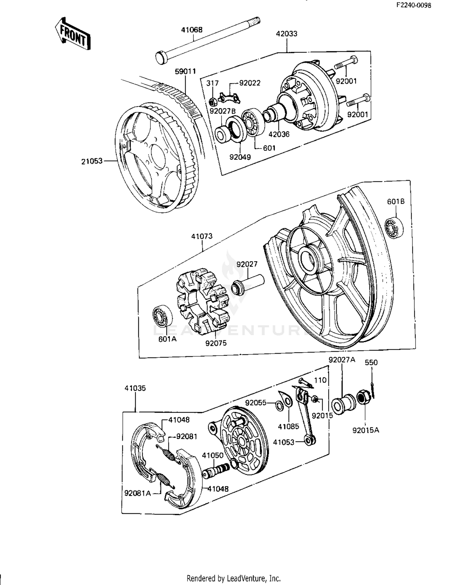 REAR WHEEL/HUB/BRAKE/BELT