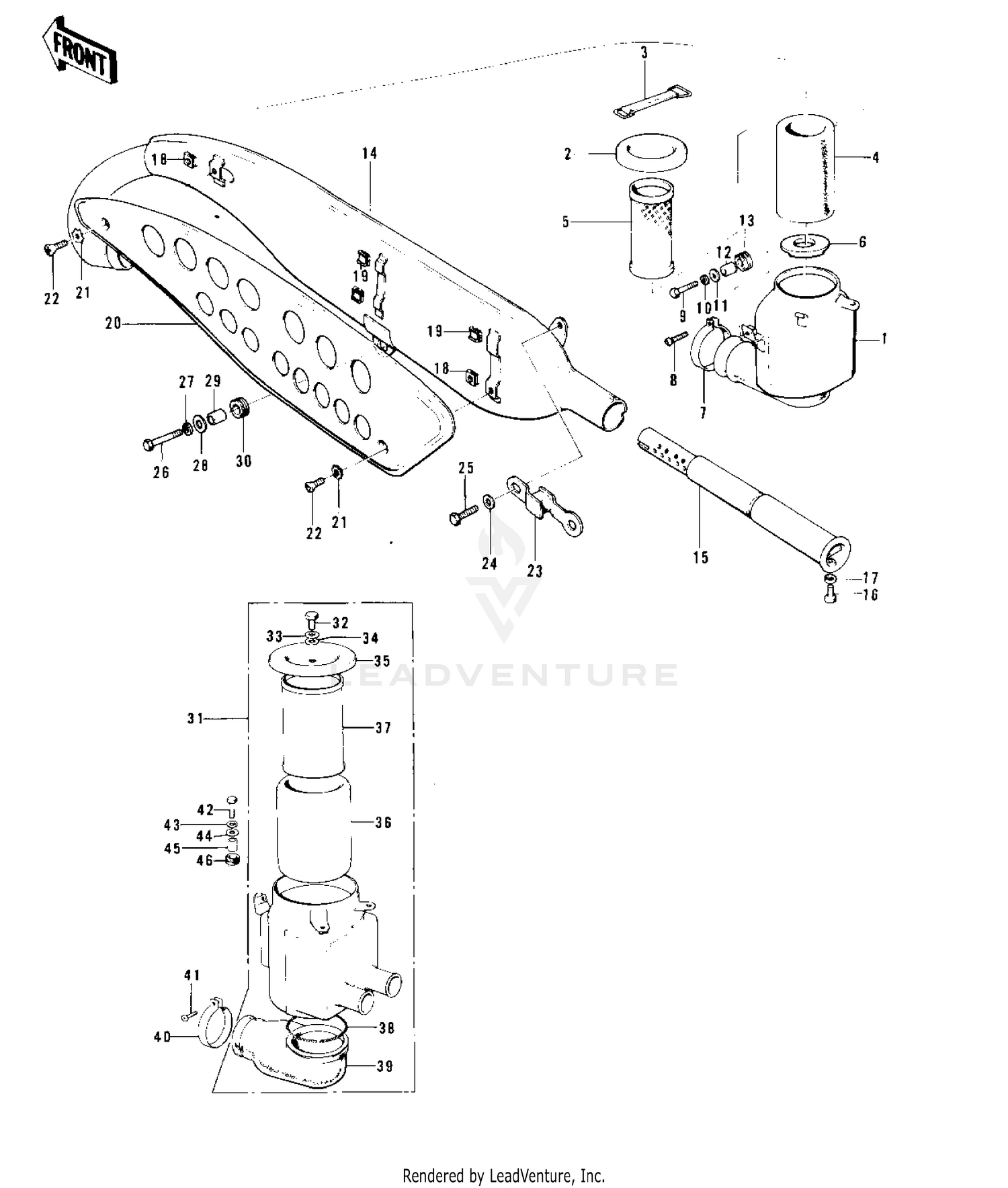 AIR CLEANER/MUFFLER ('73-'75 F11/F11-A/F