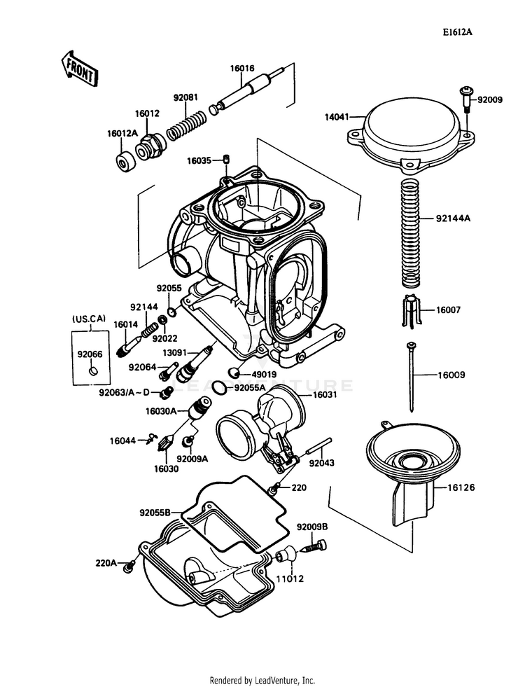 Carburetor Parts (015043&Nami.) Schematic