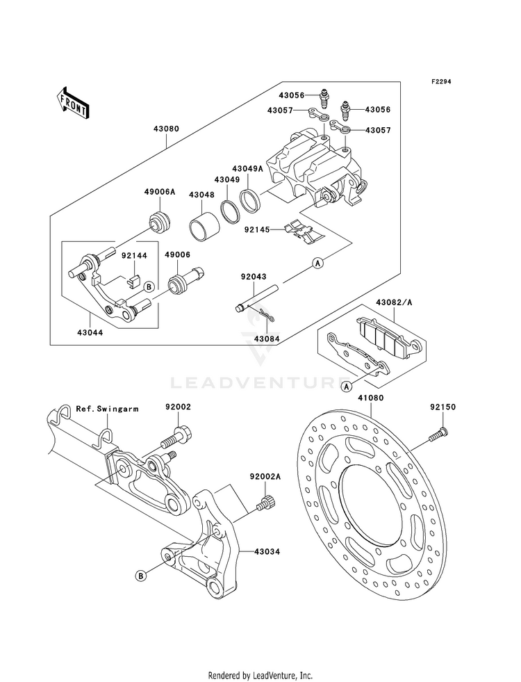 Rear Brake VN1600D8F Vulcan 1600 Nomad (2008) Schematic