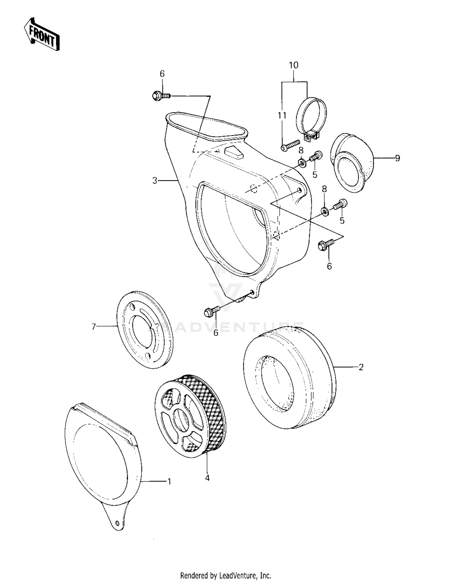AIR CLEANER ('81 KX80-C1)