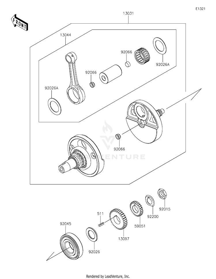 Crankshaft KL650HNFAL KLR650 Adventure (2022) Schematic