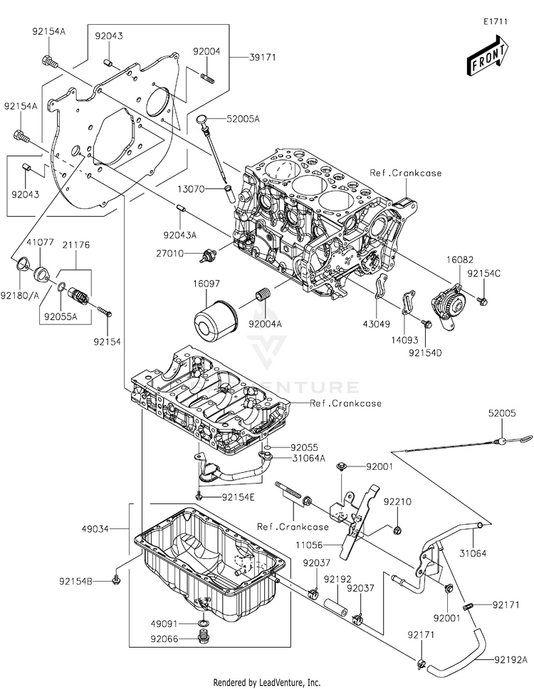 Oil Pan/Oil Filter Schematic