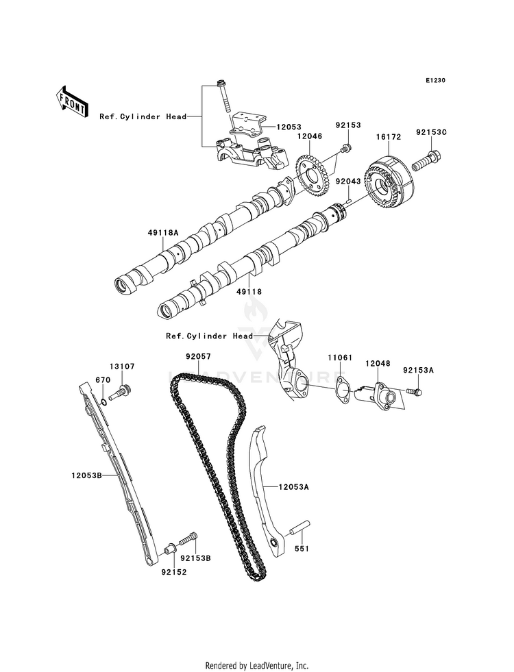 Camshaft(S)/Tensioner Schematic