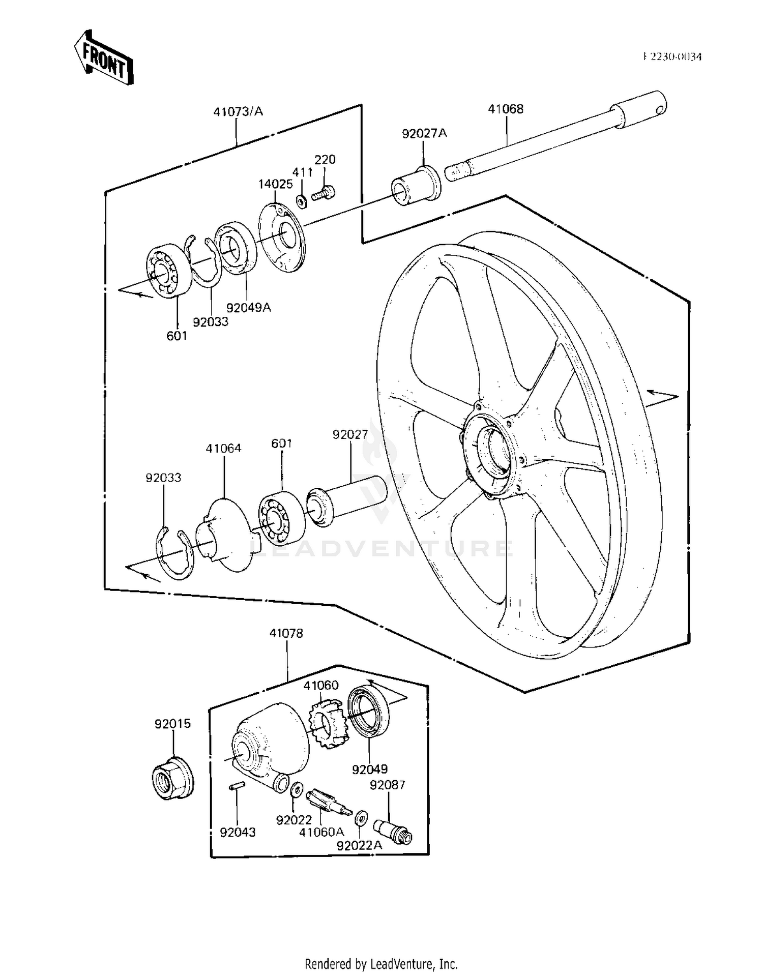 FRONT WHEEL/HUB ('82-'83 A3/A4)