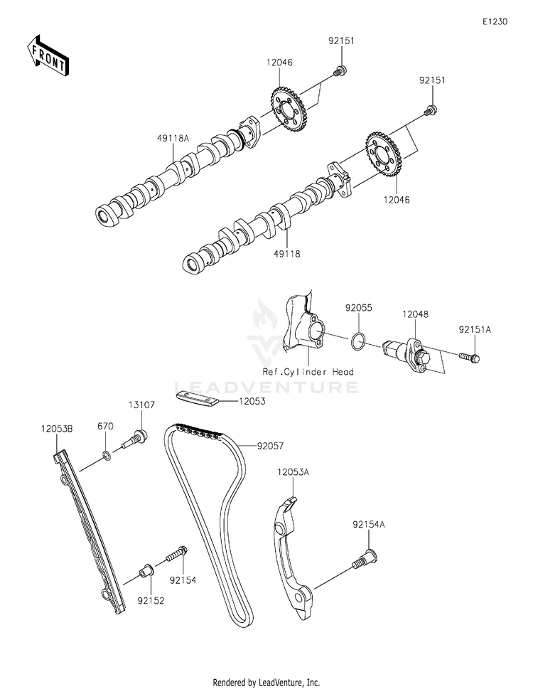 Camshaft(S)/Tensioner Schematic