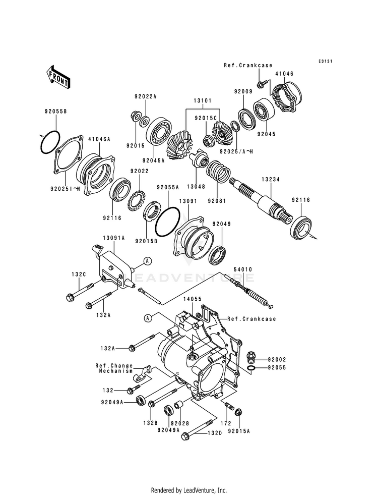 Front Bevel Gear Schematic