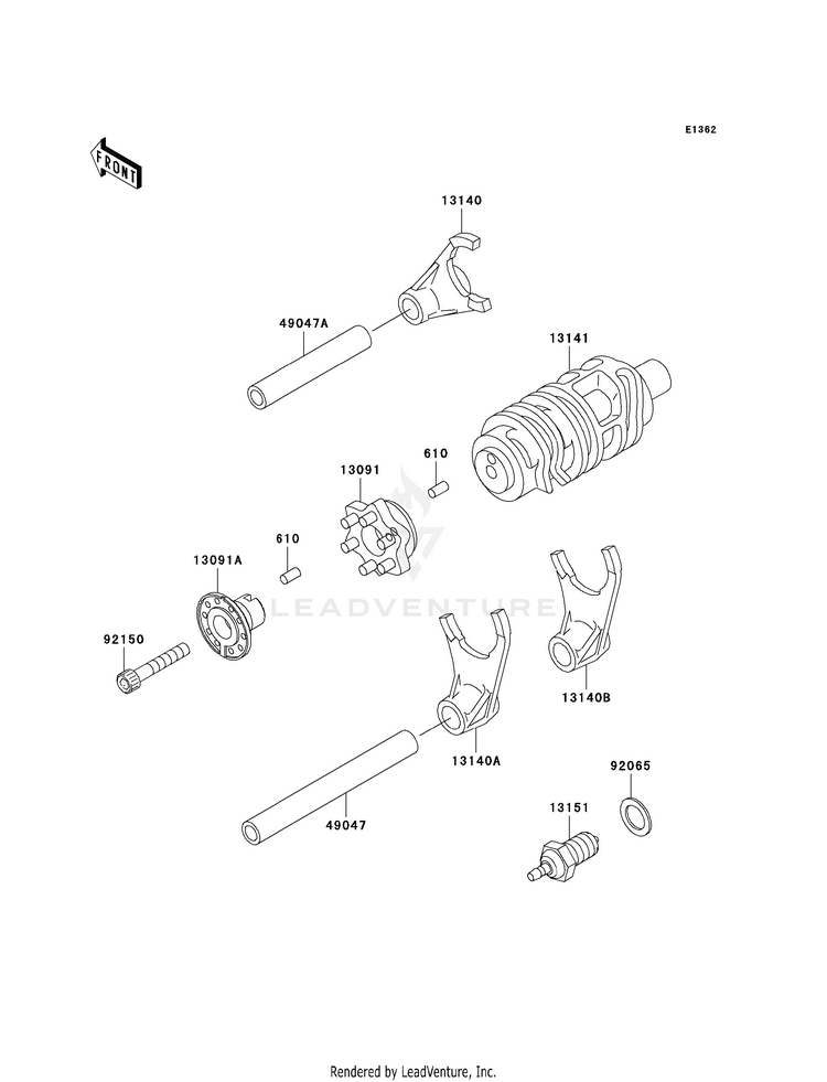 Gear Change Drum/Shift Fork(S) Schematic