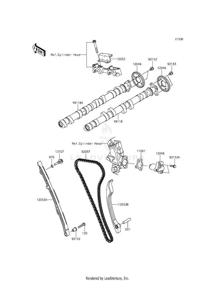 Camshaft(S)/Tensioner Schematic