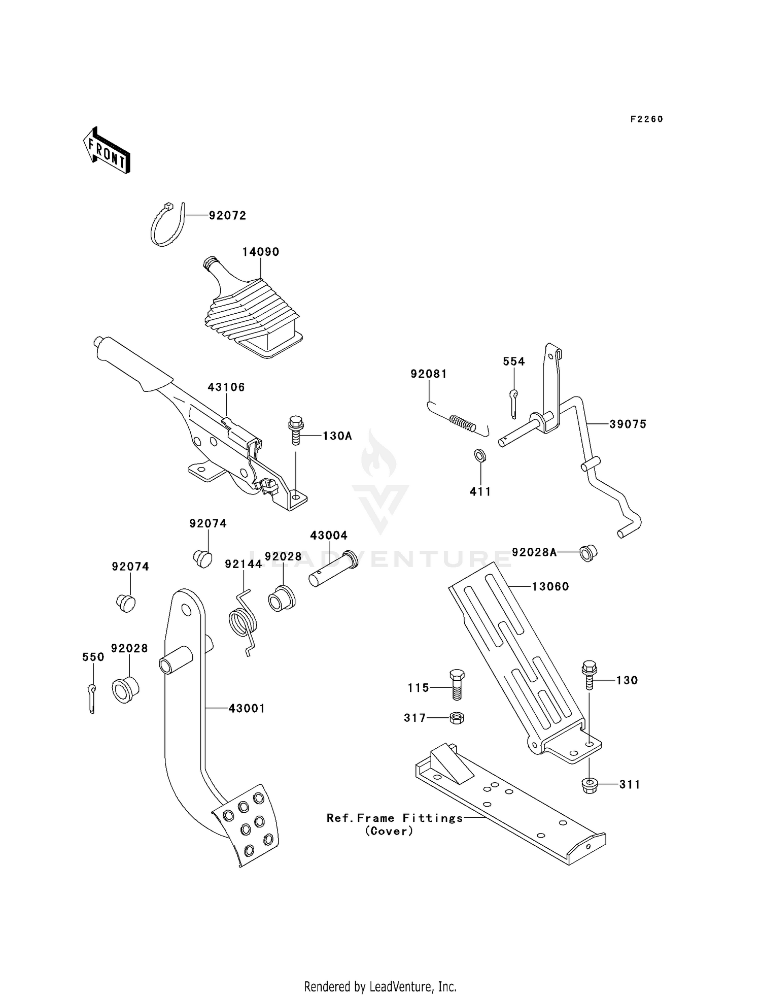 BRAKE PEDAL/THROTTLE LEVER