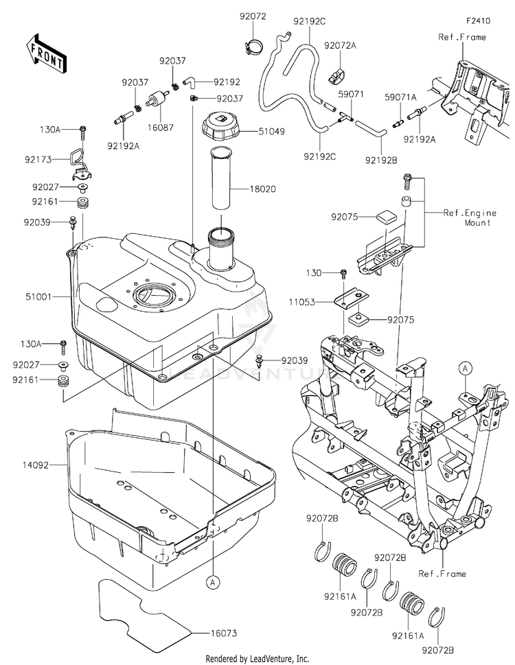 Fuel Tank KVF750LLF Brute Force 750 4x4i (2020) Schematic