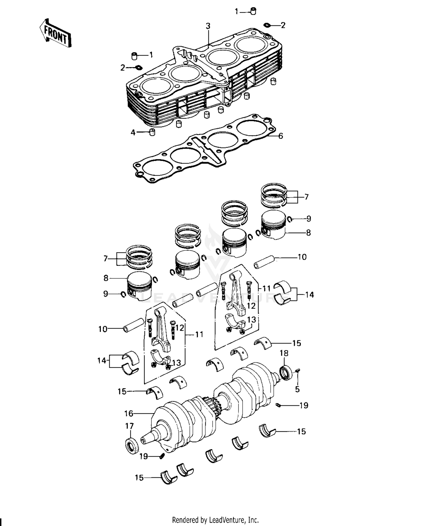 CYLINDER/PISTONS/CRANKSHAFT