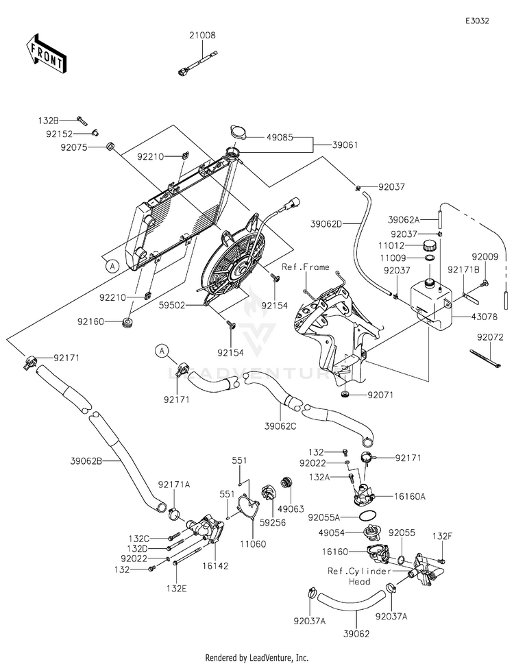 Radiator 2 KVF750RRFNN Brute Force 750 LE (2024) Schematic