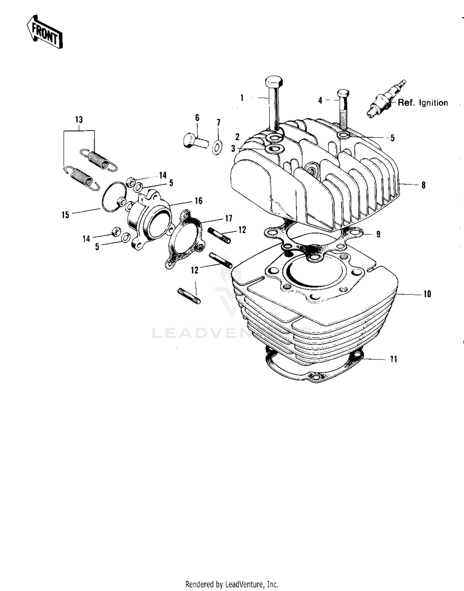 CYLINDER HEAD/CYLINDER ('71-'72 F8/F8-A)