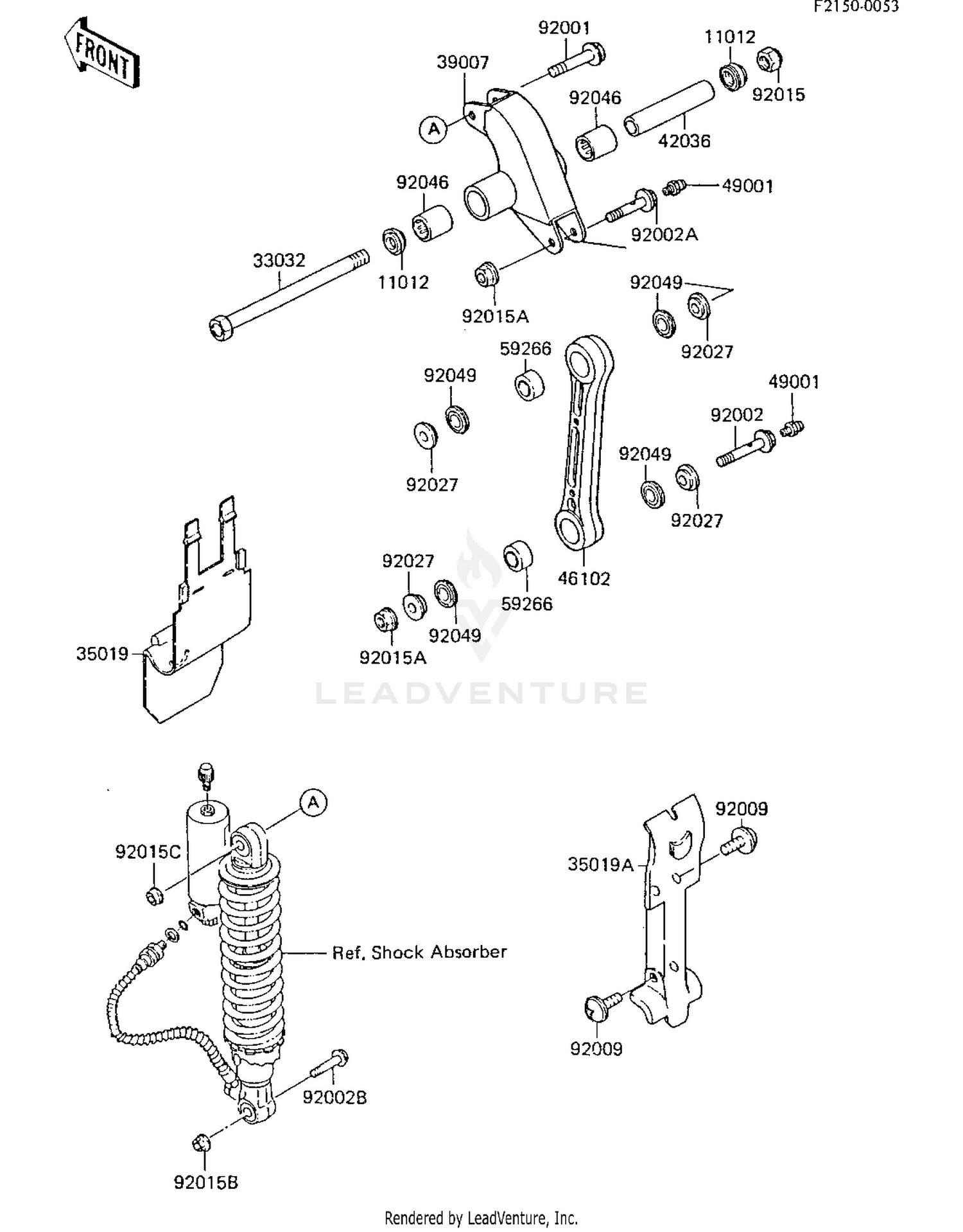 REAR SUSPENSION ('85 KX80-E3)