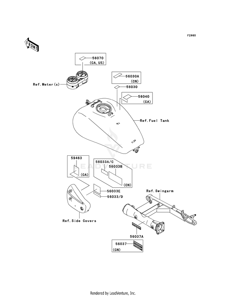 Labels VN1600B8F Vulcan 1600 Mean Streak (2008) Schematic
