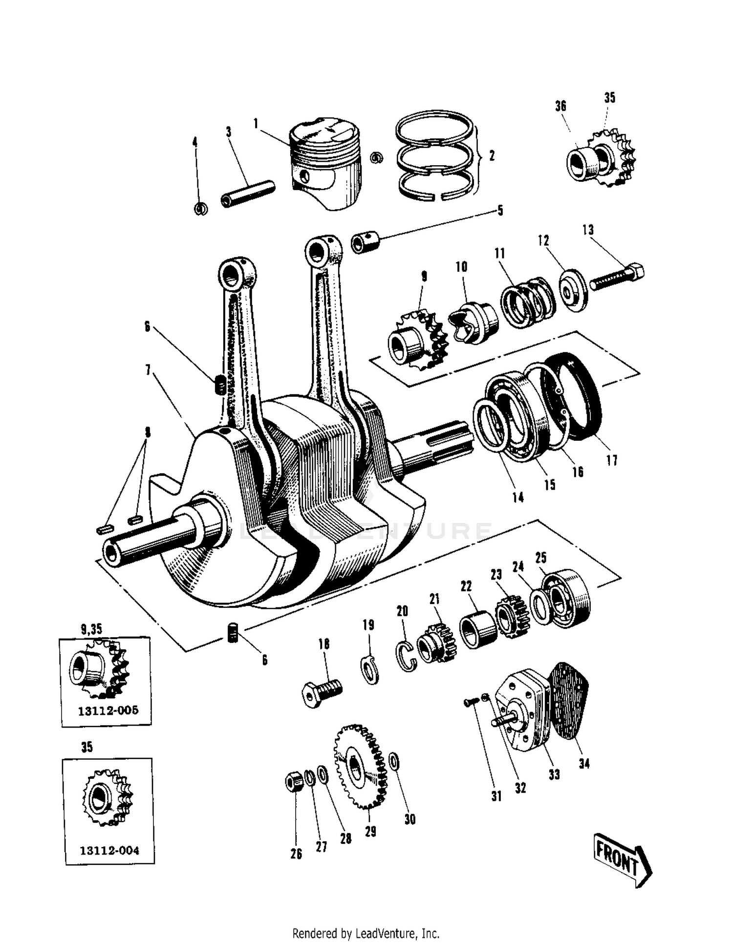 CRANKSHAFT/PISTONS/OIL PUMP