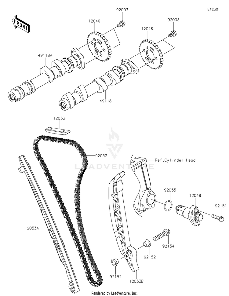 Camshaft(S)/Tensioner Schematic