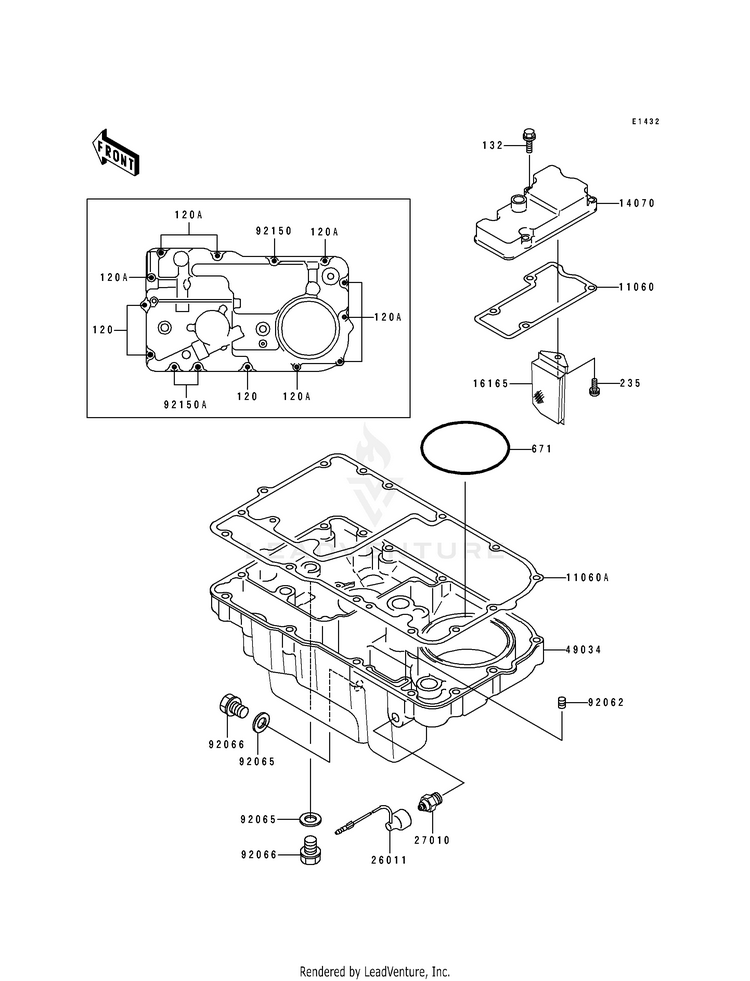 Breather Cover/Oil Pan Schematic