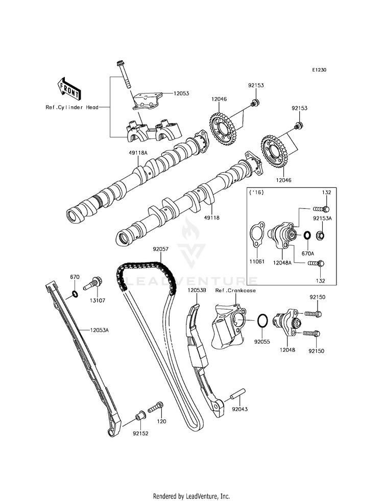 Camshaft(S)/Tensioner Schematic