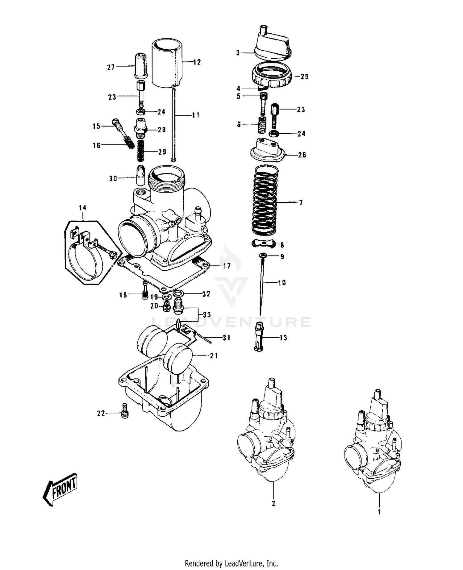 CARBURETORS ('73-'75 D/E/F & '76 A8)