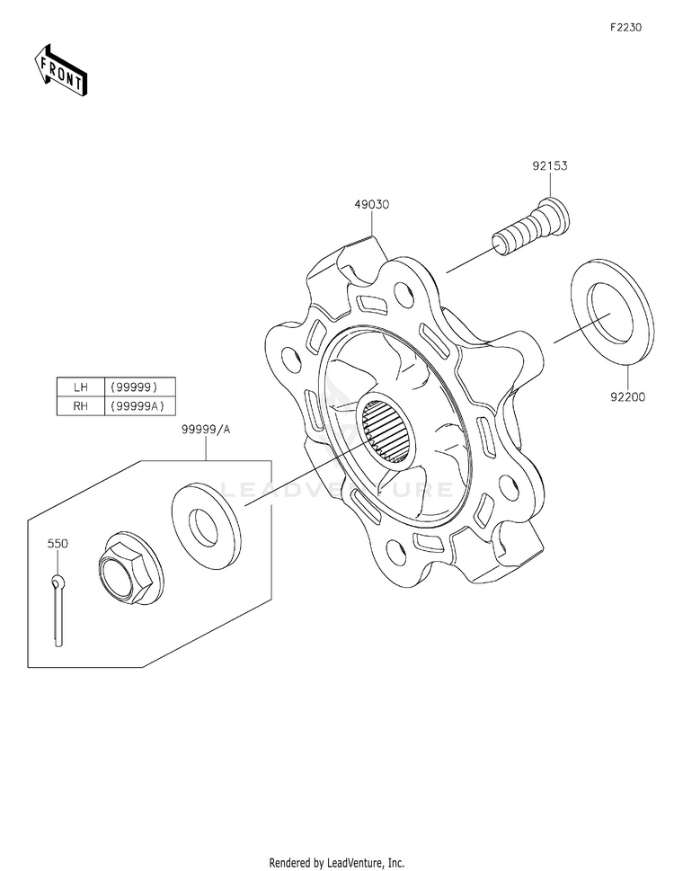 Front Hubs/Brakes Schematic