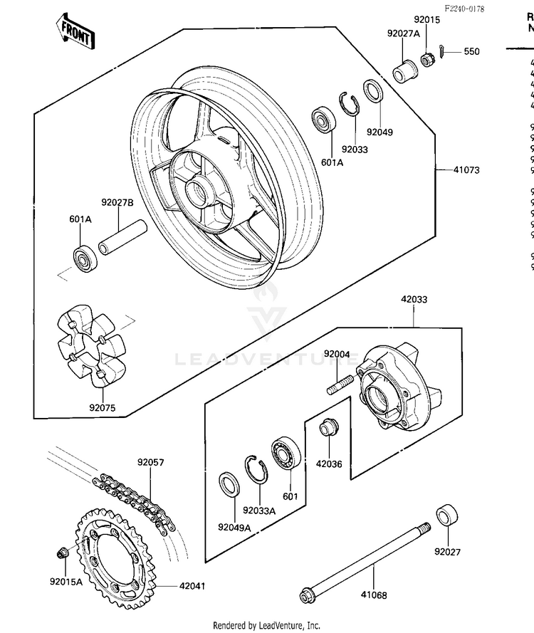 Rear Wheel/Hub/Chain Schematic