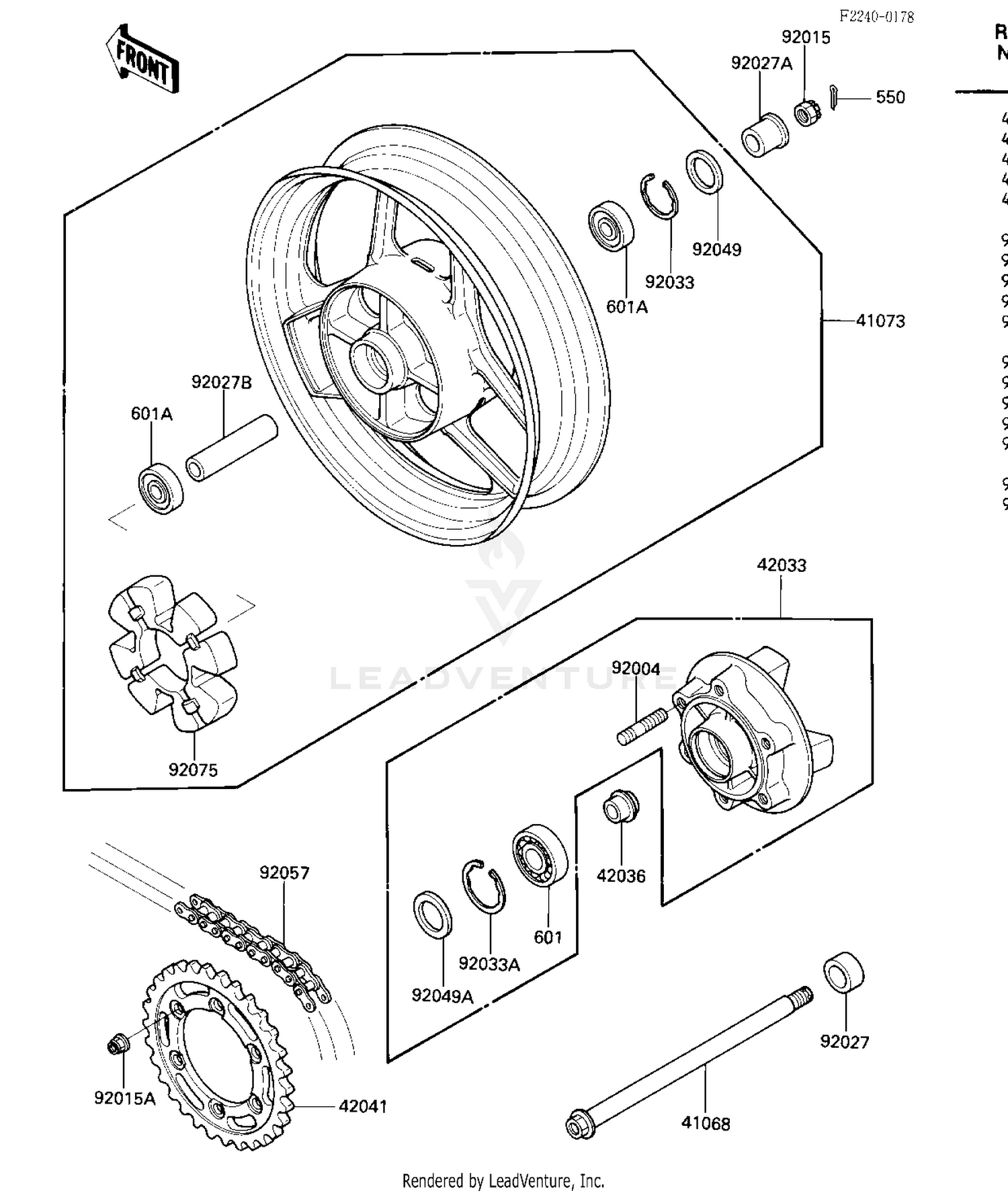 REAR WHEEL/HUB/CHAIN