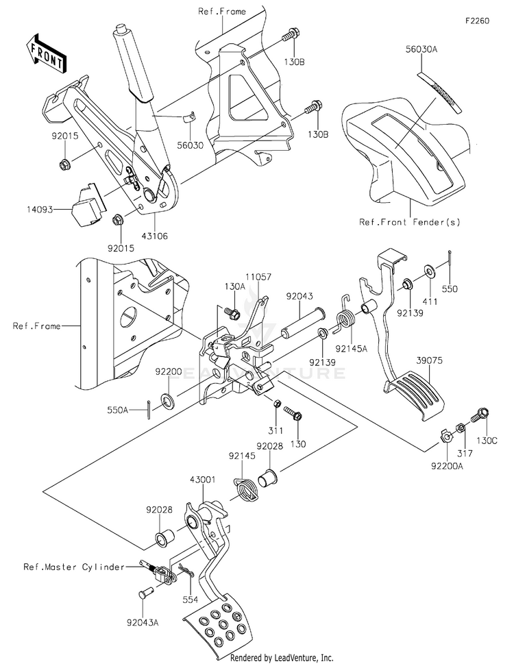 Brake Pedal/Throttle Lever Schematic