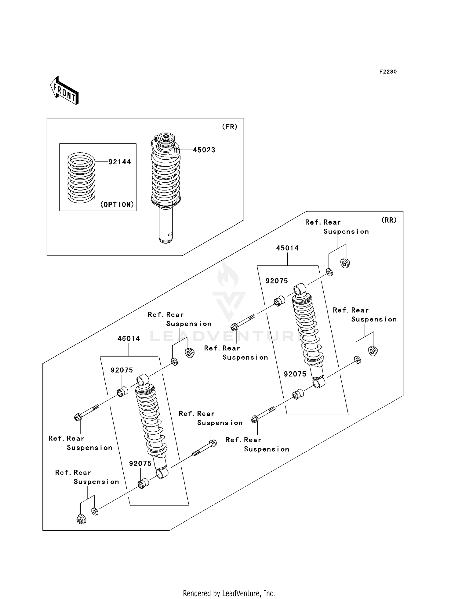 45014-0259 SHOCK ABSORBER, RR