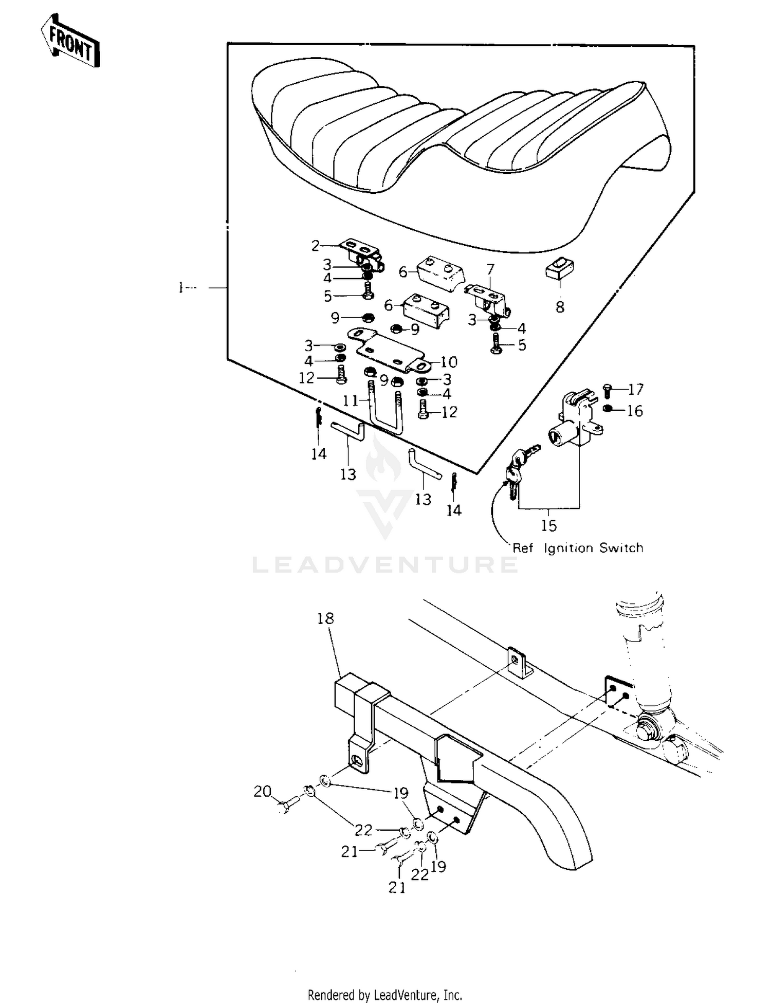 SEAT/CHAIN COVER ('77-'78 B1/B2)