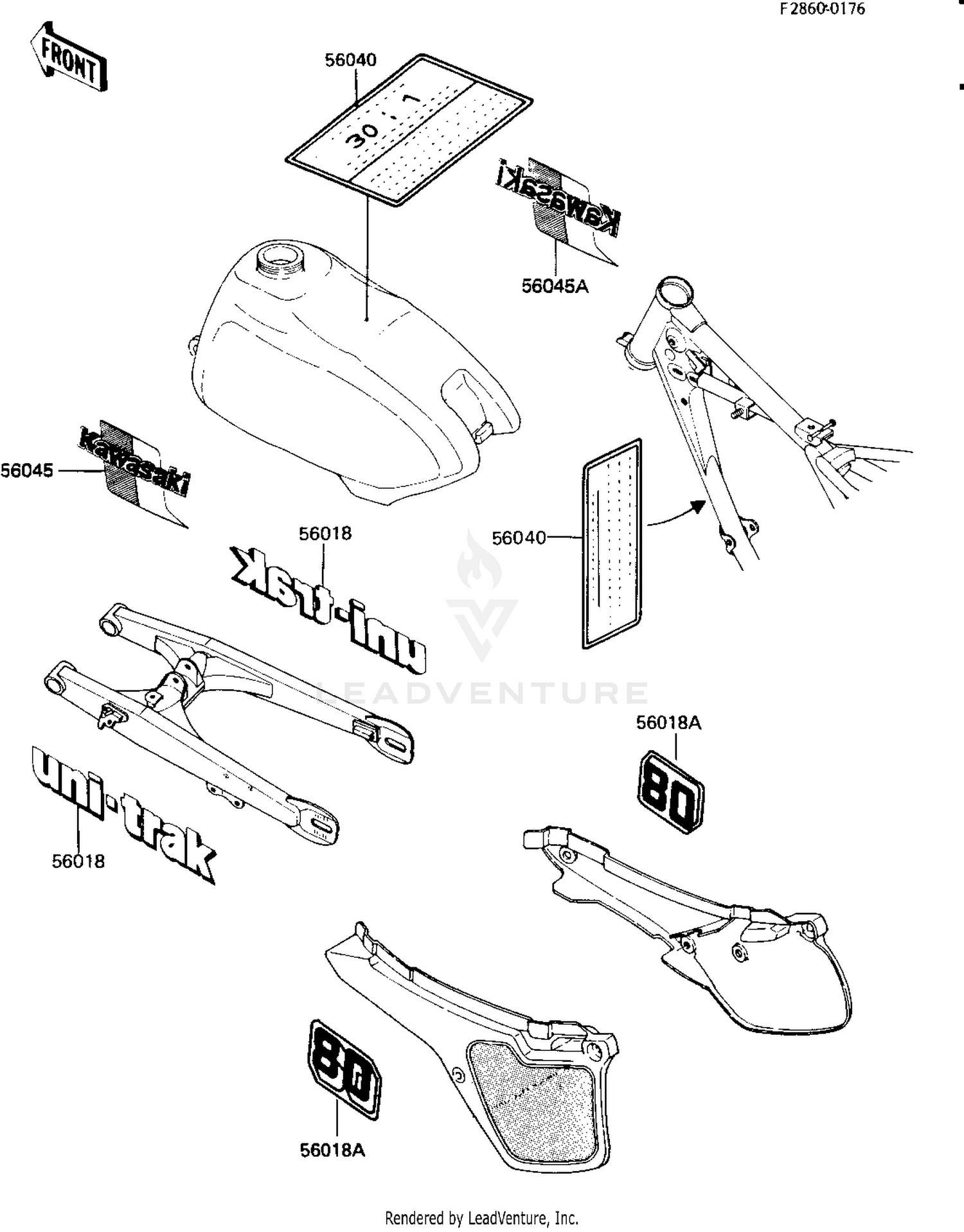 LABELS ('84 KX80-E2)