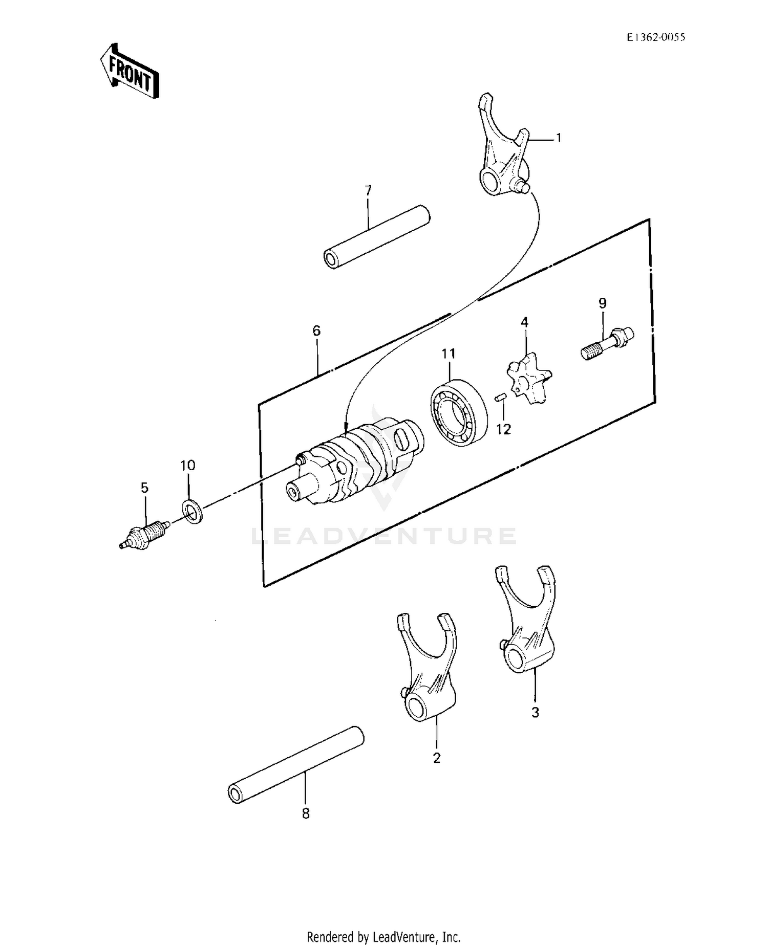 GEAR CHANGE DRUM & FORKS ('83 C1)