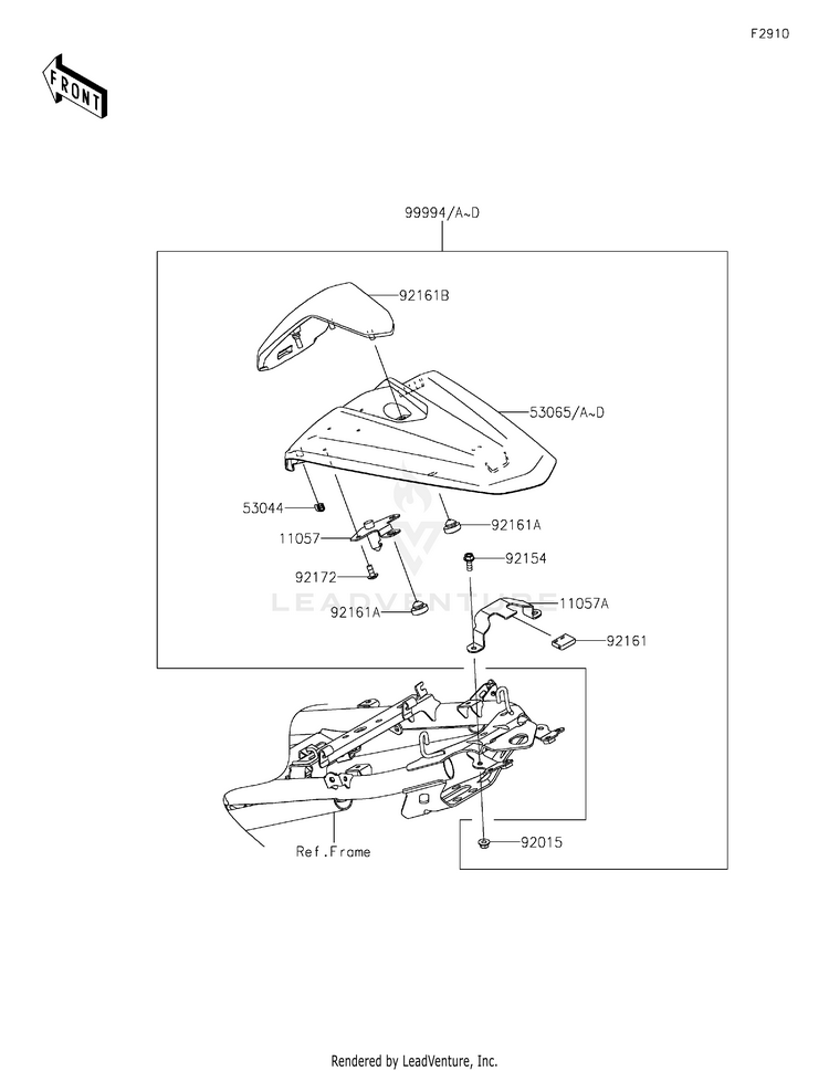 Accessory(Single Seat Cover) EX400GMFAL Ninja 400 ABS (2021) Schematic