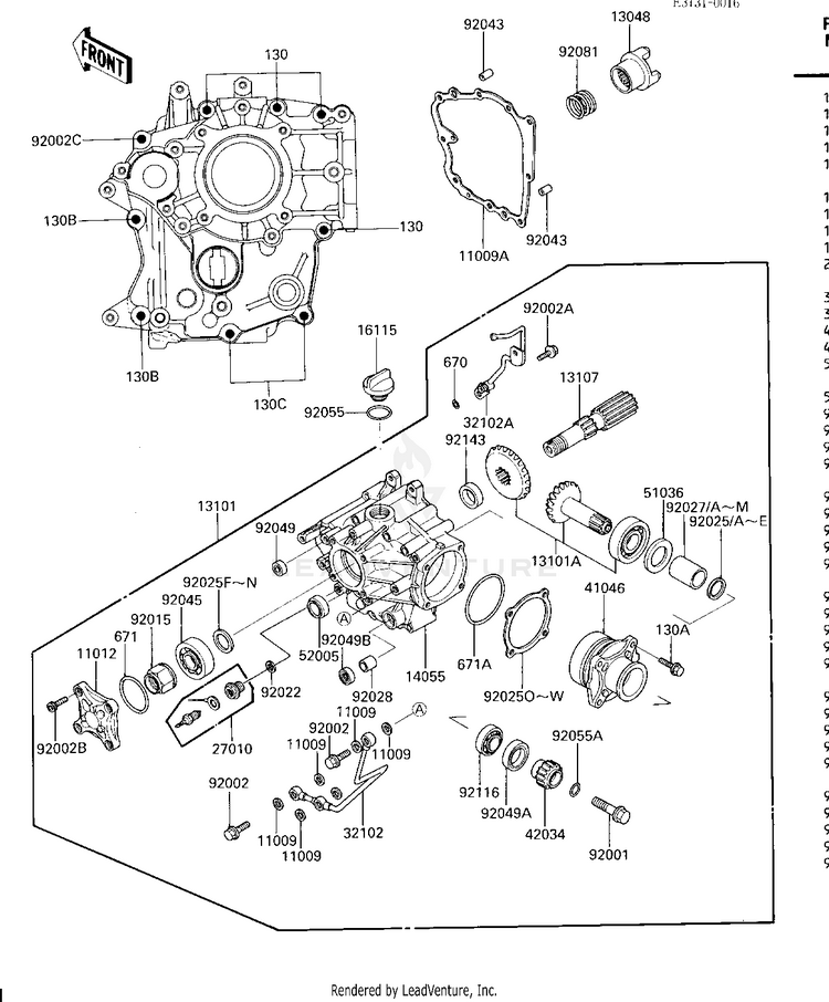 Front Bevel Gears Schematic