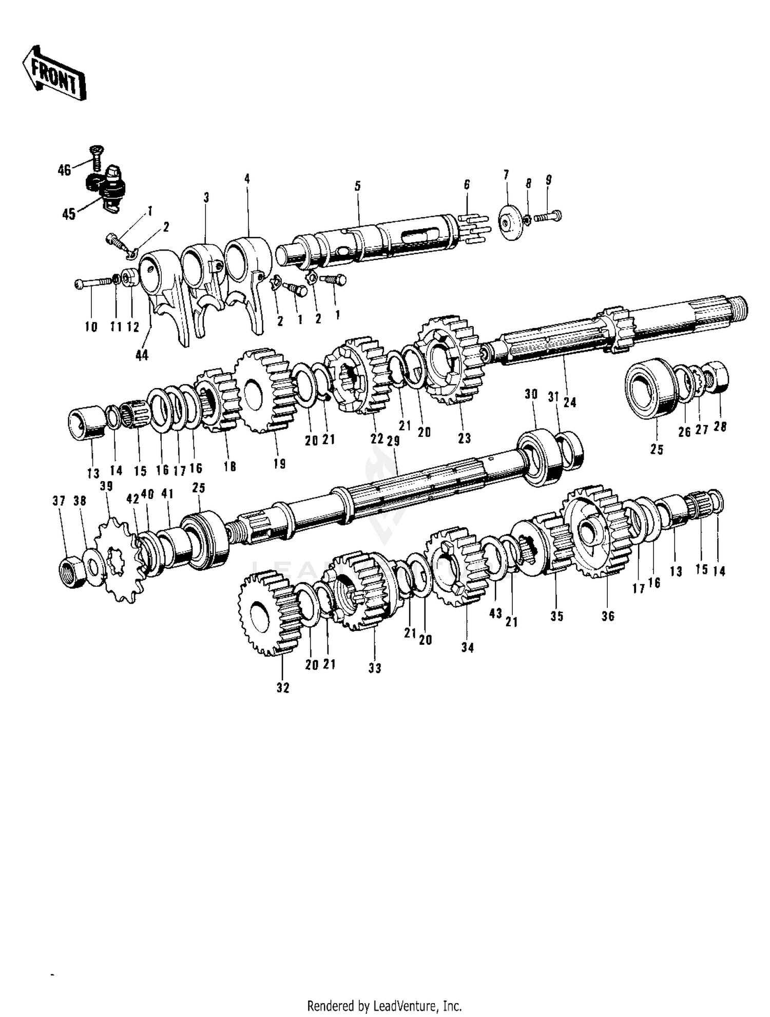 TRANSMISSION/CHANGE DRUM ('69-'72 H1/A/B
