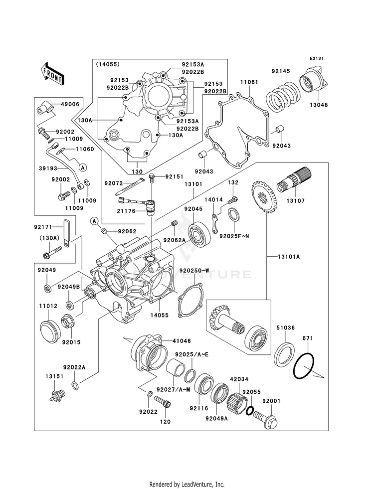 Front Bevel Gear VN1600D8F Vulcan 1600 Nomad (2008) Schematic