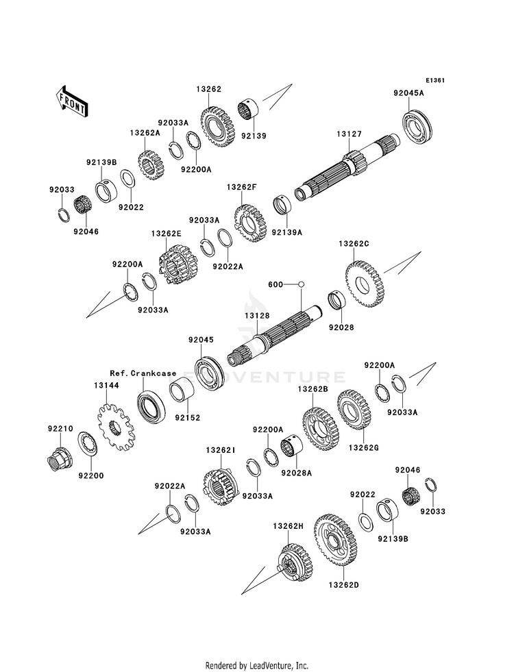 Transmission EX300BES Ninja 300 ABS (2014) Schematic