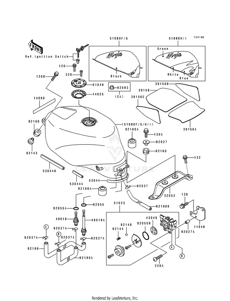 Fuel Tank (Zx750-L3) Schematic