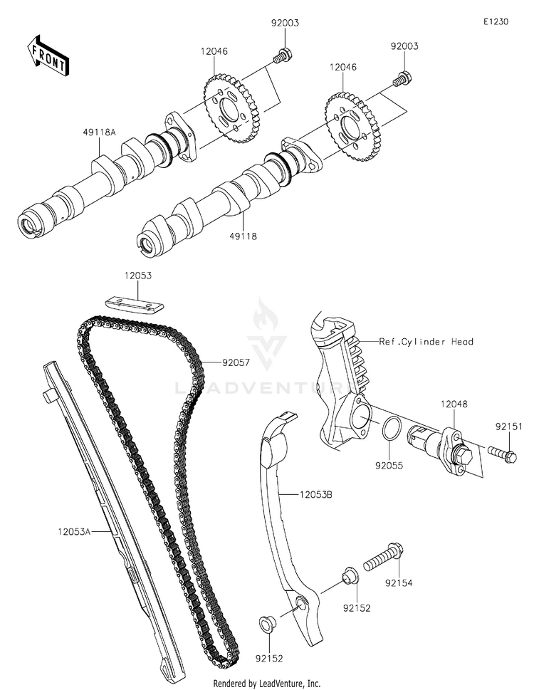 Camshaft(S)/Tensioner Schematic