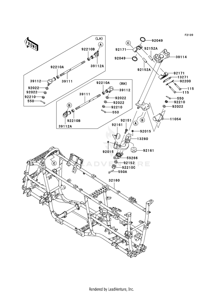 Frame KVF750-A1 Brute Force 750 4x4i (2005) Schematic