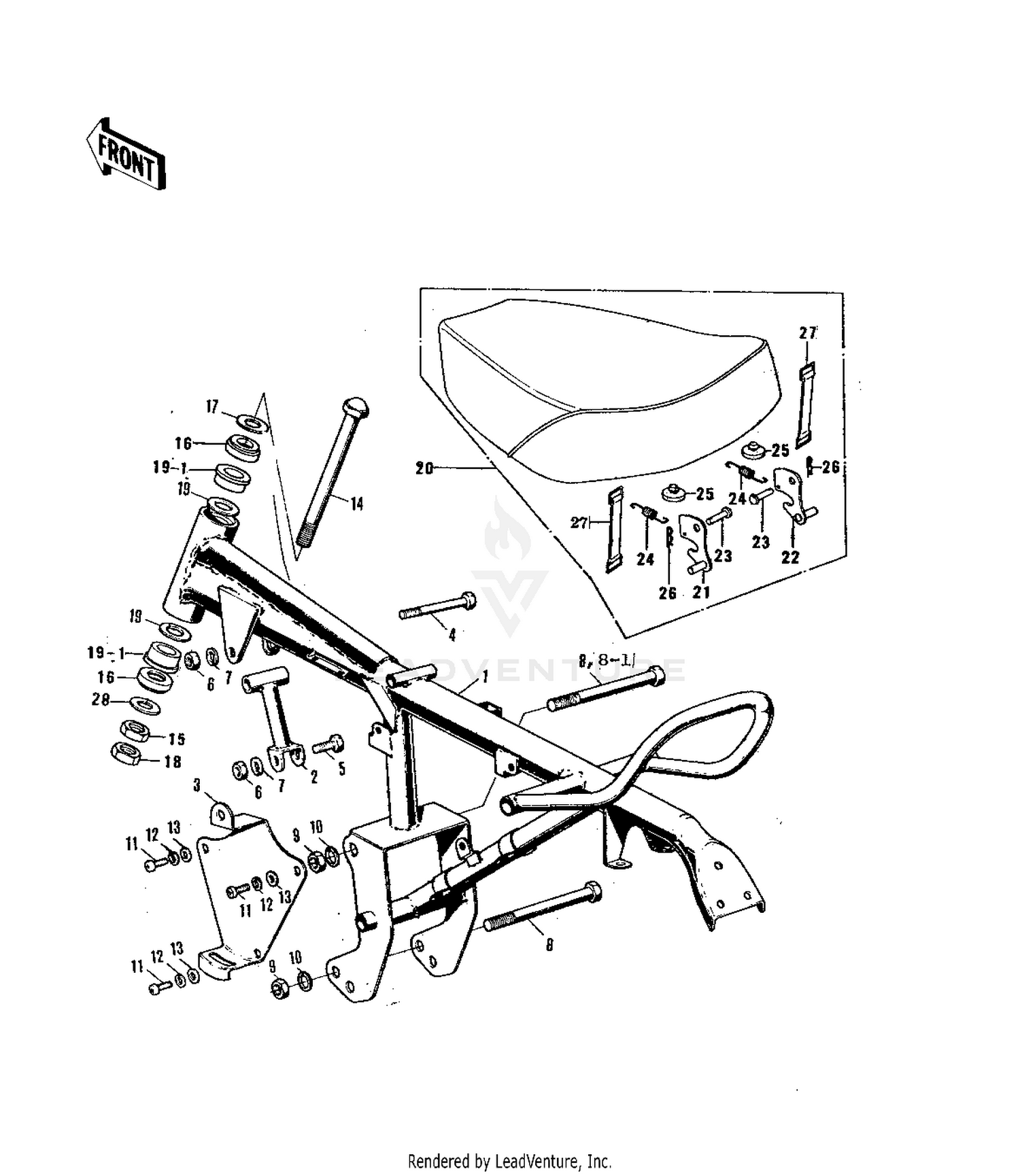 FRAME/FRAME FITTINGS/SEAT ('76-'80)