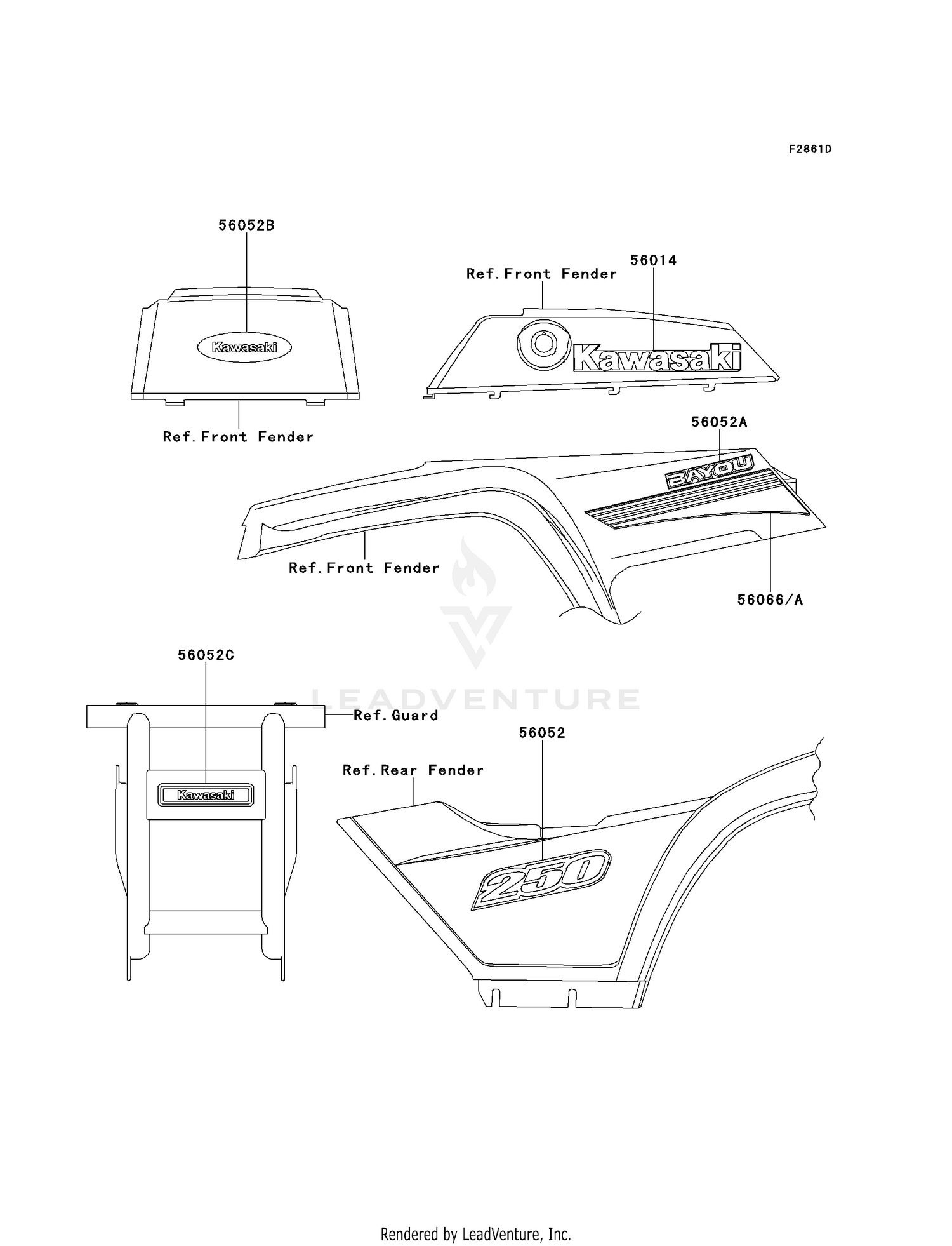 DECALS (RED)(KLF250-A3)