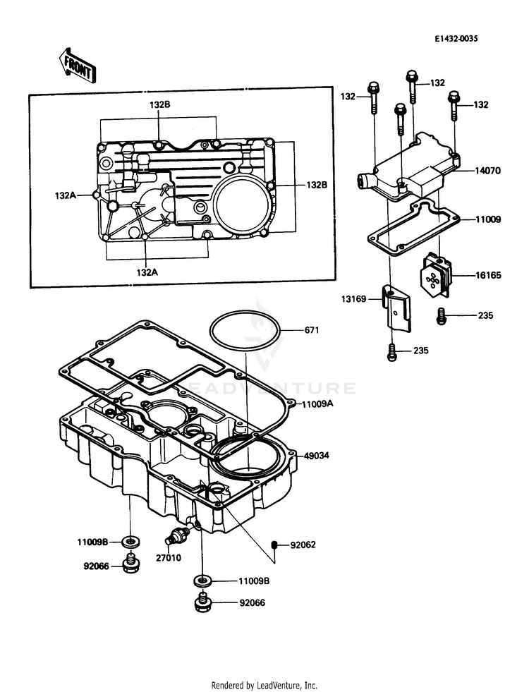 Breather Cover/Oil Pan Schematic